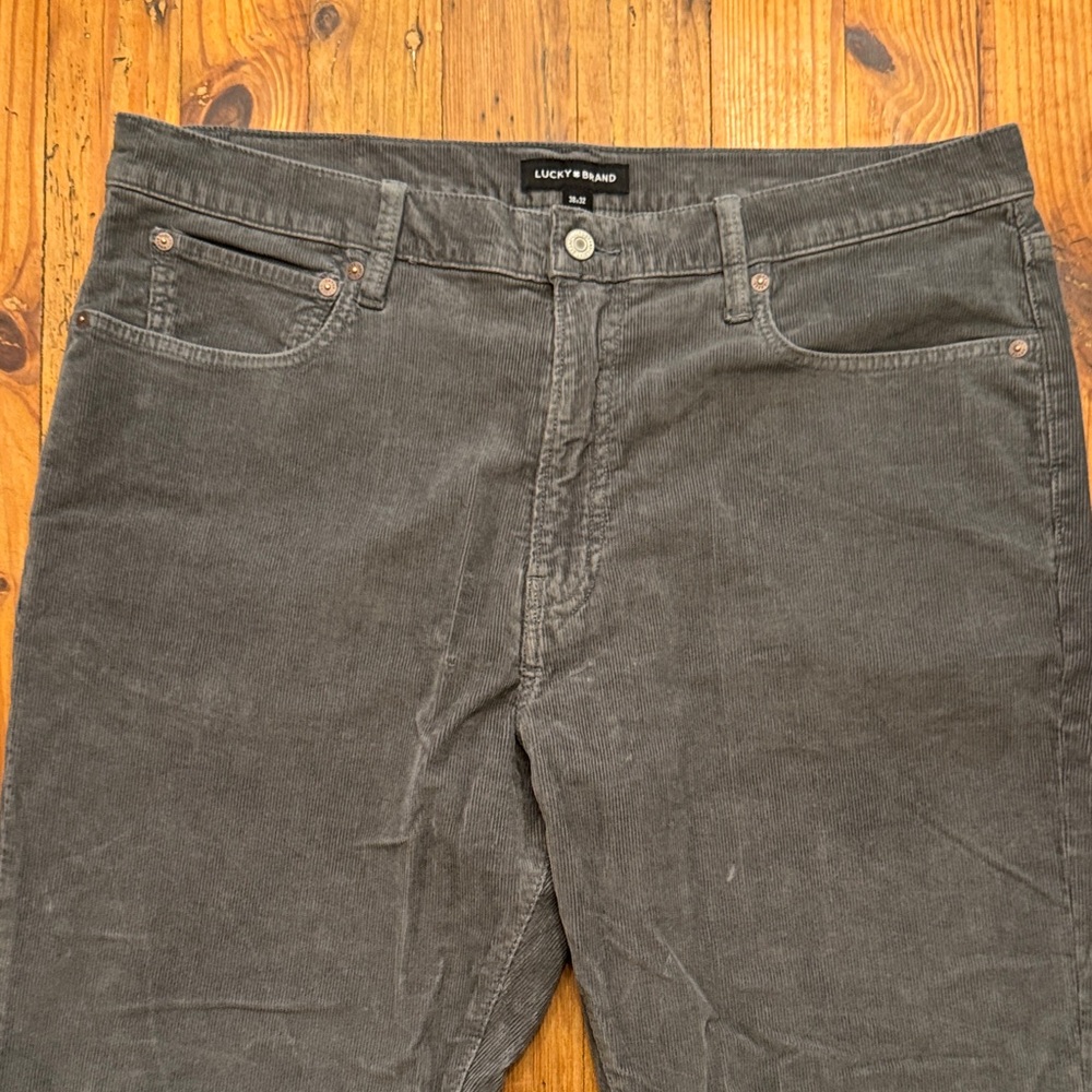 Lucky Brand Men's Corduroy Pants in Charcoal